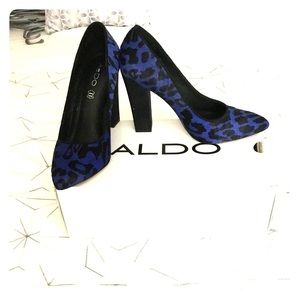 Black & Blue Cheetah Print Aldo Heels